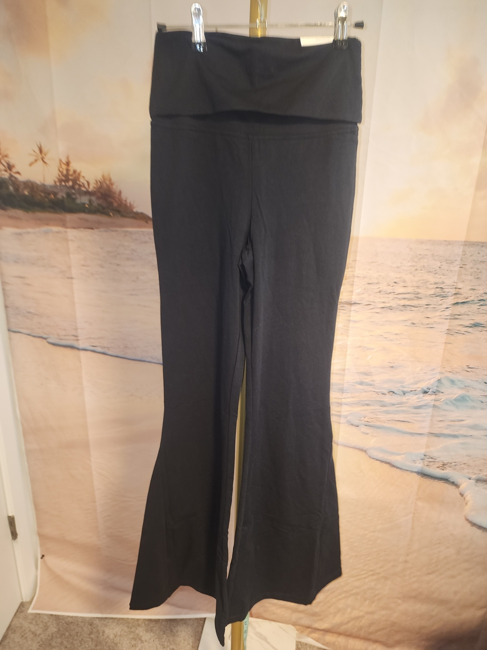 Off-line By Aerie Black Fold-Over Waist Flare Pants